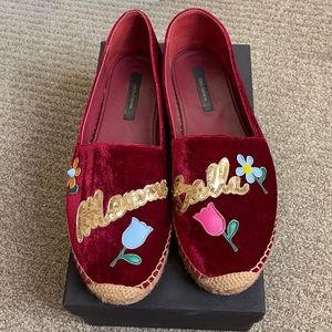 Dolce & Gabbana Velvet Espadrille Loafers sz 41